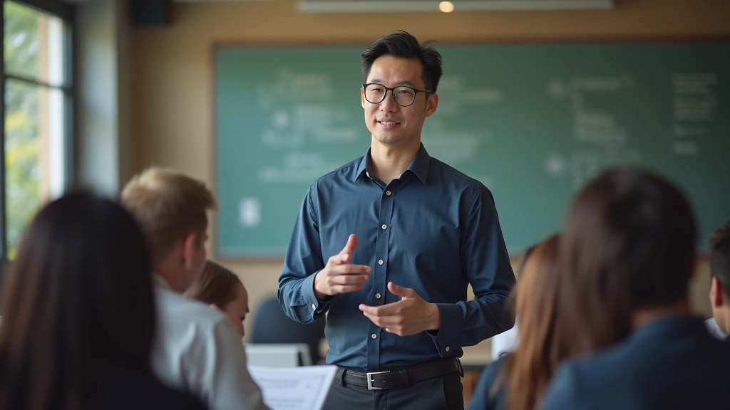 Marco Rossini insegna mandarino in aula presso MandarinoItalia, interagendo con studenti durante una lezione di pronuncia tonale