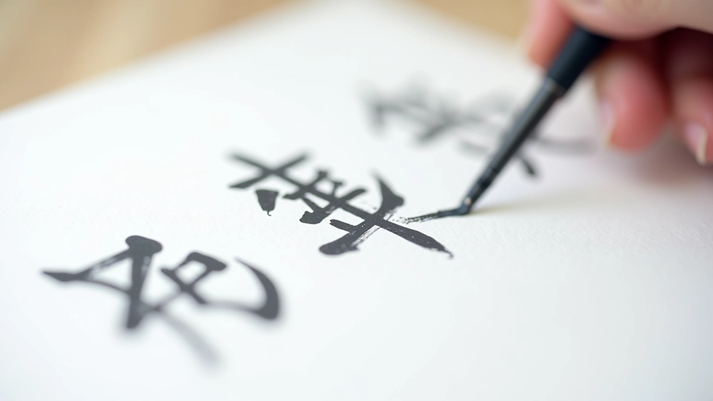 Caratteri cinesi su carta